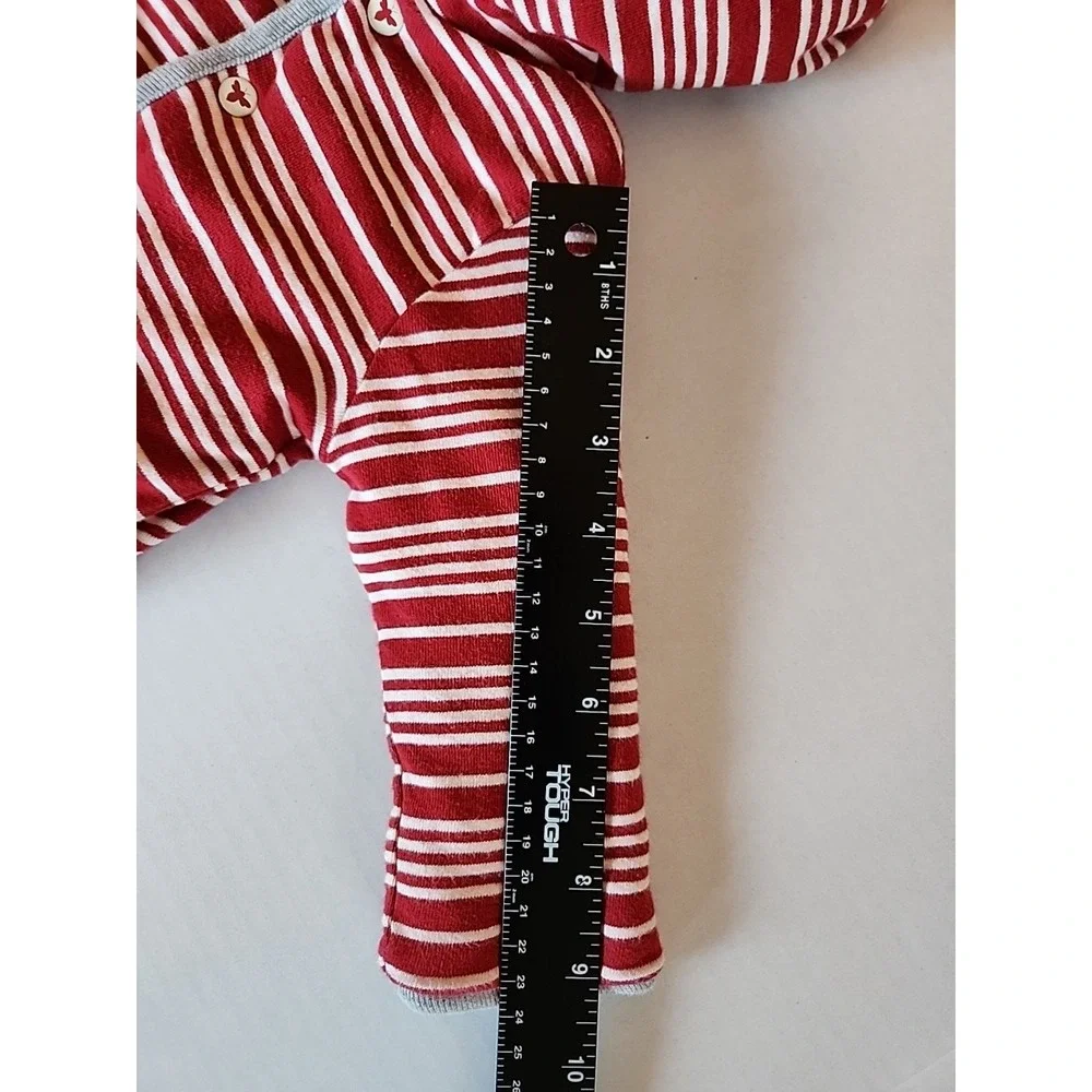 Burts Bees Reversible Hoodie Kids 3-6 Months Red Stripe Snap Winter Cozy Eco